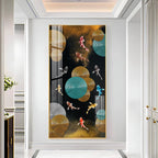 Abstract Rings & Goldfish Premium Acrylic Vertical Wall Art