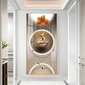 Golden Deer With Orange Tree Premium Acrylic Vertical Wall Art