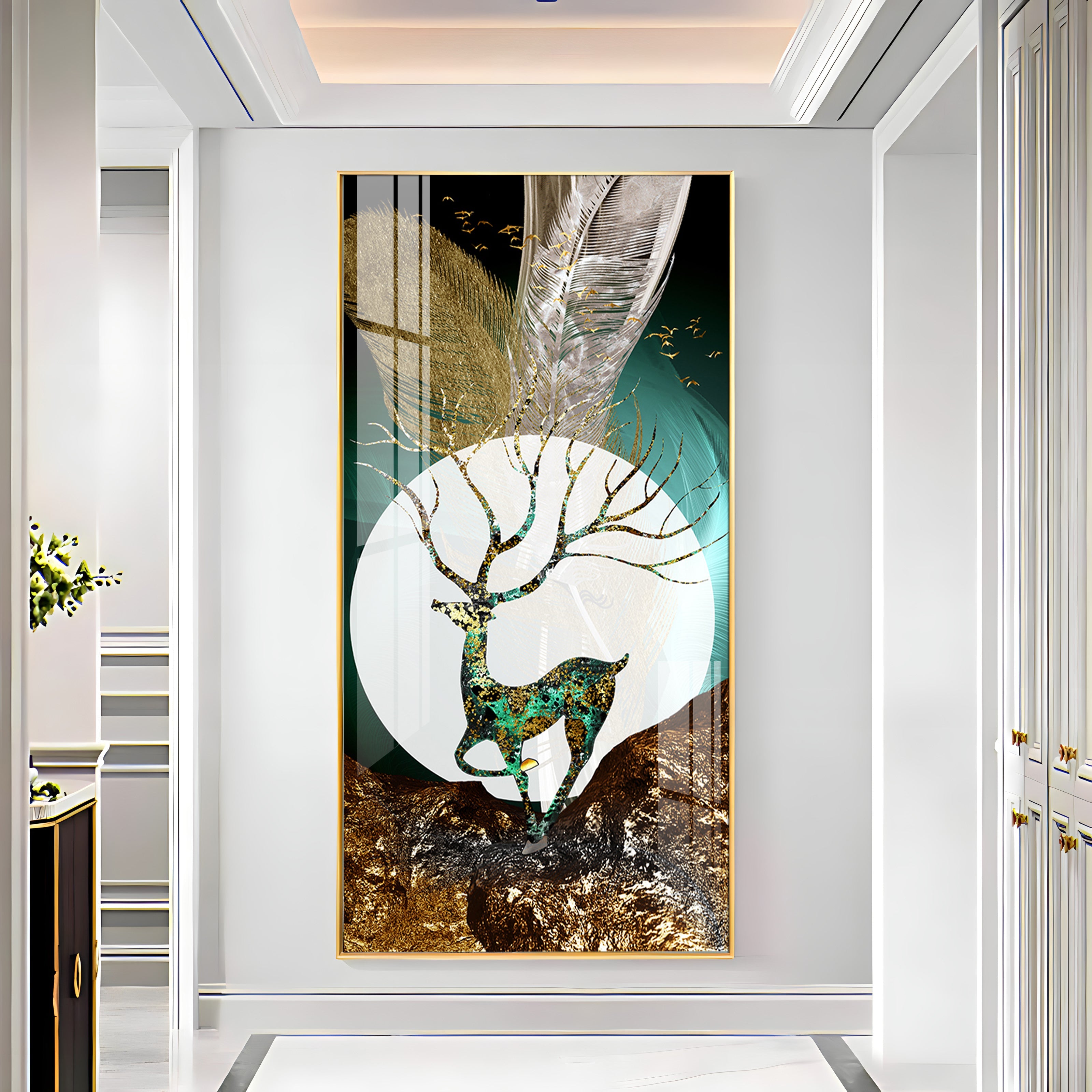 Majestic Deer Haven Premium Acrylic Vertical Wall Art
