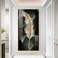 White Feather With Colors Effects Premium Acrylic Vertical Wall Art