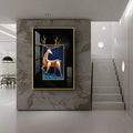 Majestic Golden Deer Premium Acrylic Vertical Wall Art