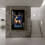 Majestic Golden Deer Premium Acrylic Vertical Wall Art