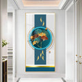 Gold Fish  With Ginkgo Leaf Premium Acrylic Vertical Wall Art