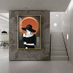 Glow Of Modern Girl In Hat Premium Acrylic Vertical Wall Art