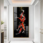 Red & White Koi Fish Premium Acrylic Vertical Wall Art