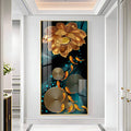 Golden Serenity Blossom Premium Acrylic Vertical Wall Art