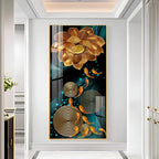 Golden Serenity Blossom Premium Acrylic Vertical Wall Art