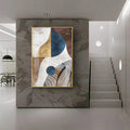 Nordic Modern Geometric Gold Premium Acrylic Vertical Wall Art