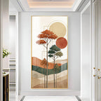 Boho Trees & Mountain Premium Acrylic Vertical Wall Art