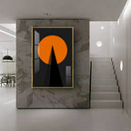 Black Orange Geometry Premium Acrylic Vertical Wall Art