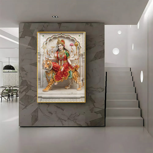 Divine Serenity Of Maa Durga Premium Acrylic Vertical Wall Art