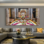 Omkareshwar Jyotirlinga Glass Finish Horizontal Wall Art