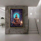 Lord Hanuman In Deep Meditation Premium Acrylic Vertical Wall Art