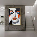 Woman With Orange Lips Premium Acrylic Vertical Wall Art