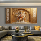 Panchmukhi Hanuman Glass Finish Horizontal Wall Art