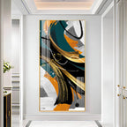 Abstract Gold Foil Premium Acrylic Vertical Wall Art
