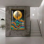 Tree and Deer in Harmony Premium Acrylic Vertical Wall Art