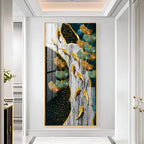 Gold Fish & Feathers Premium Acrylic Vertical Wall Art