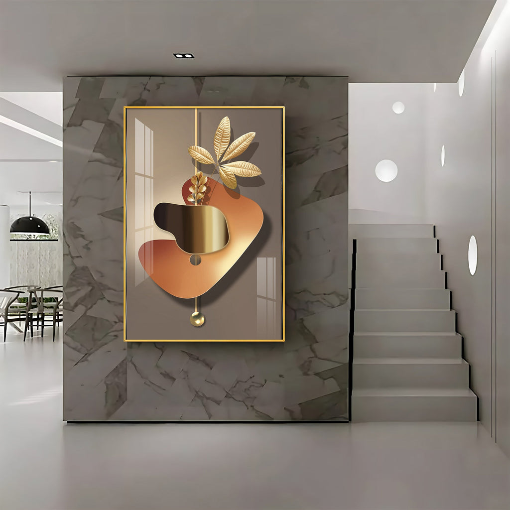 Golden Embrace Premium Acrylic Vertical Wall Art