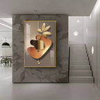 Golden Embrace Premium Acrylic Vertical Wall Art