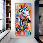 Multicolored Horse Premium Acrylic Vertical Wall Art