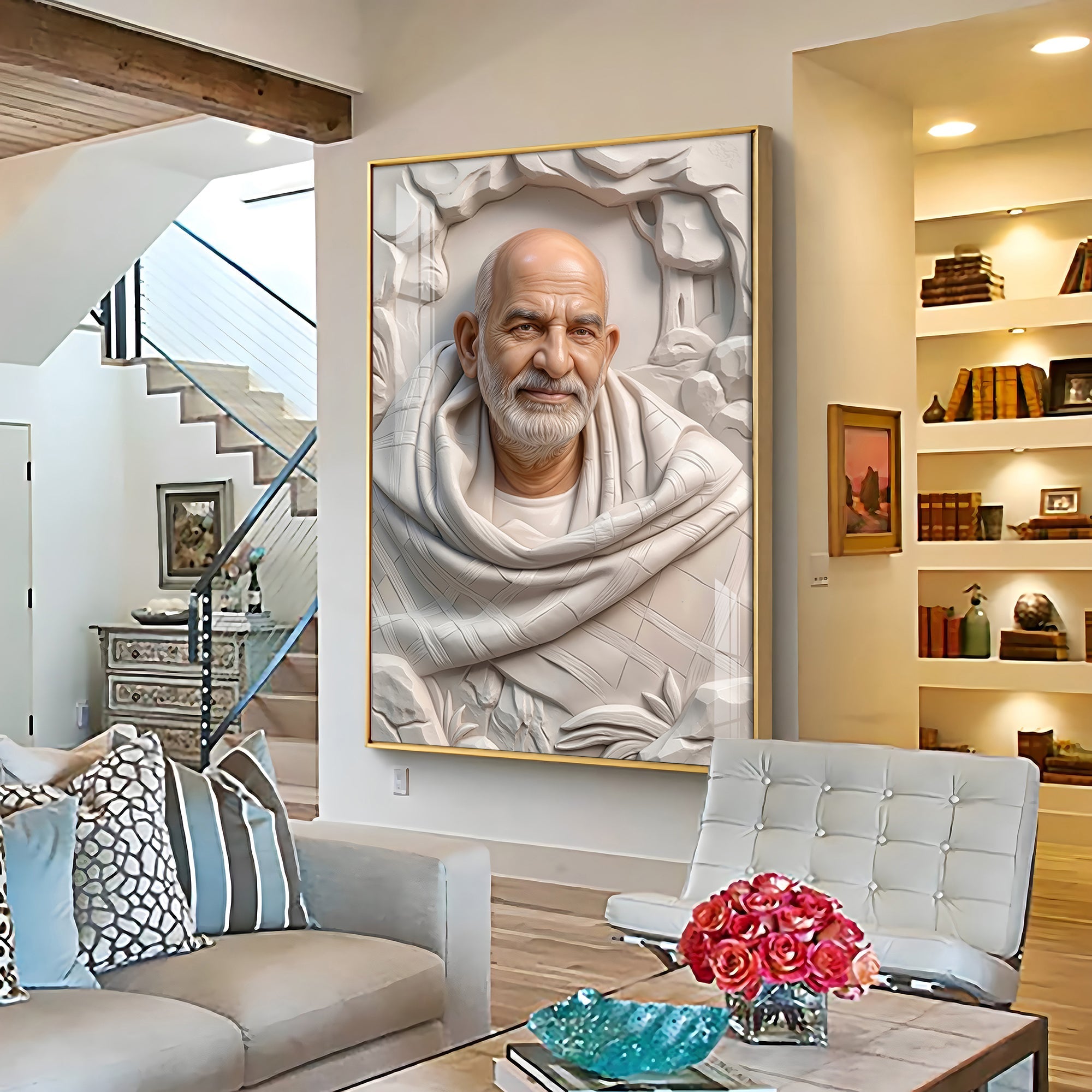 Neem Karoli Baba Ji Premium Acrylic Vertical Wall Art