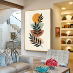 Stacked Bohemian Design With Leaf Premium Acrylic Vertical Wall Art