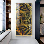 Abstract Golden Lines Design Premium Acrylic Vertical Wall Art