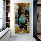 Abstract Rings & Goldfish Premium Acrylic Vertical Wall Art