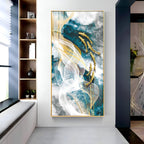 Golden Swim Premium Acrylic Vertical Wall Art