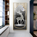 Silver Deer’s Gaze Premium Acrylic Vertical Wall Art