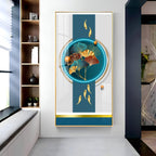 Gold Fish  With Ginkgo Leaf Premium Acrylic Vertical Wall Art