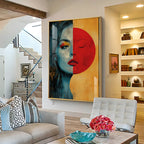 Abstract Serenity Modern Woman Premium Acrylic Vertical Wall Art