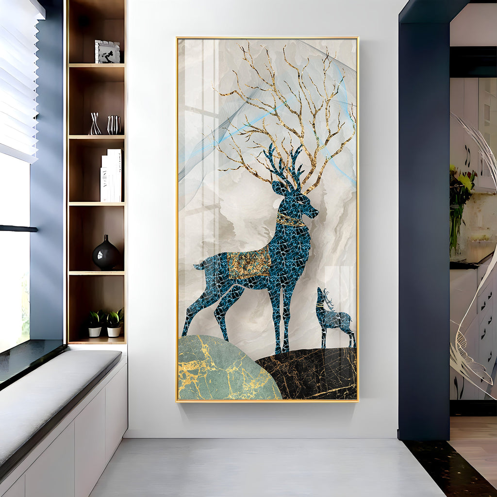 Pair Of Two Deer Premium Acrylic Vertical Wall Art