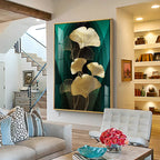Gold Leaf Serenity Premium Acrylic Vertical Wall Art