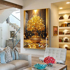 Golden Money Tree Premium Acrylic Vertical Wall Art