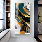 Abstract Gold Foil Premium Acrylic Vertical Wall Art