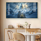 Mahadev In Kedarnath Glass Finish Horizontal Wall Art