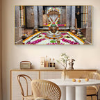 Omkareshwar Jyotirlinga Glass Finish Horizontal Wall Art