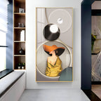 Modern Girl With Orange Hat Premium Acrylic Vertical Wall Art