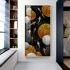 Circular Shapes With Fish Premium Acrylic Vertical Wall Art