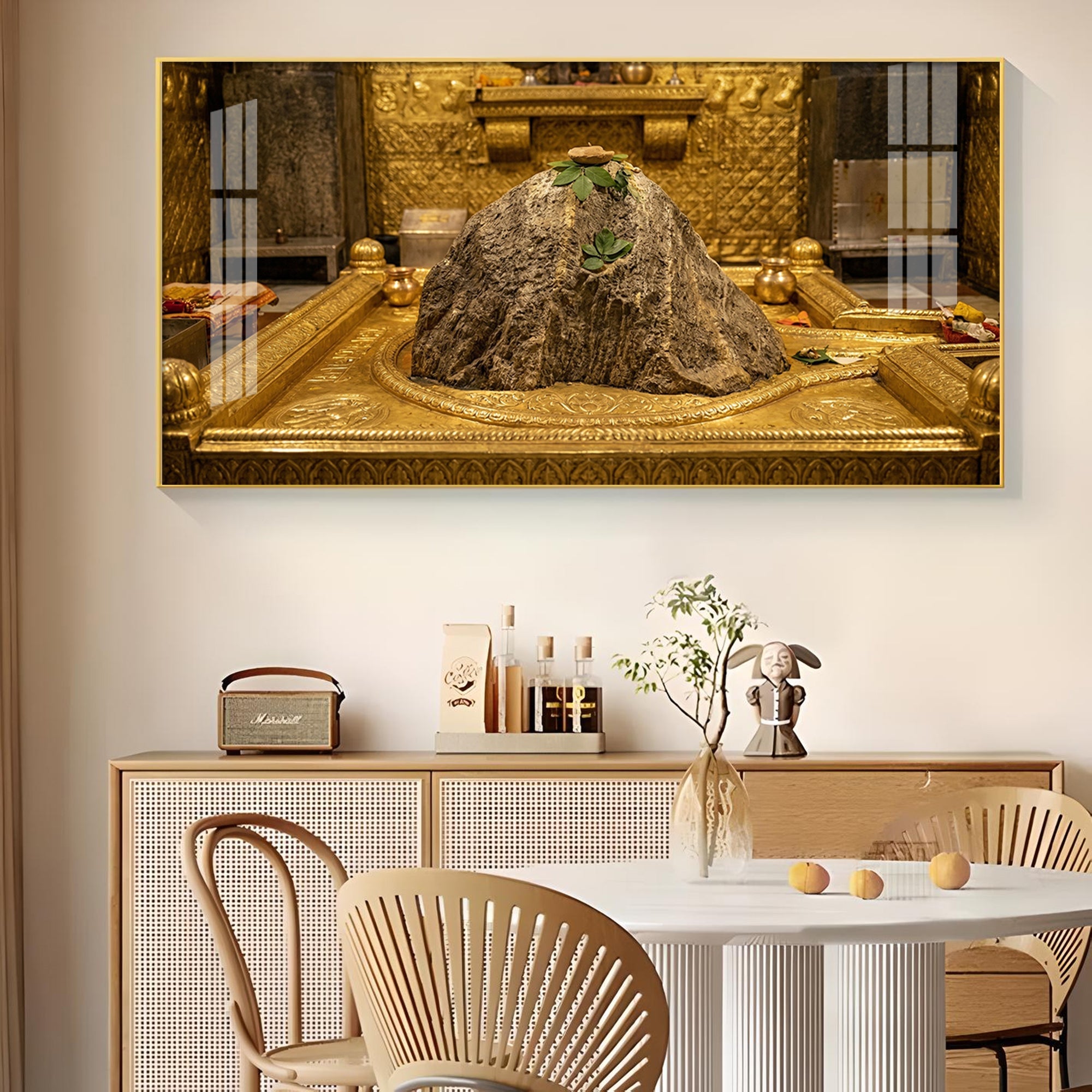 Kedarnath Jyotirlinga Glass Finish Horizontal Wall Art
