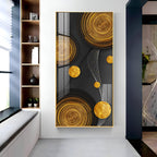 Gold Circle Shape Premium Acrylic Vertical Wall Art