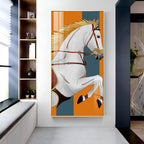 Modern White Horse Premium Acrylic Vertical Wall Art