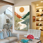 Terracotta Hills, Sun & Winding River Premium Acrylic Vertical Wall Art