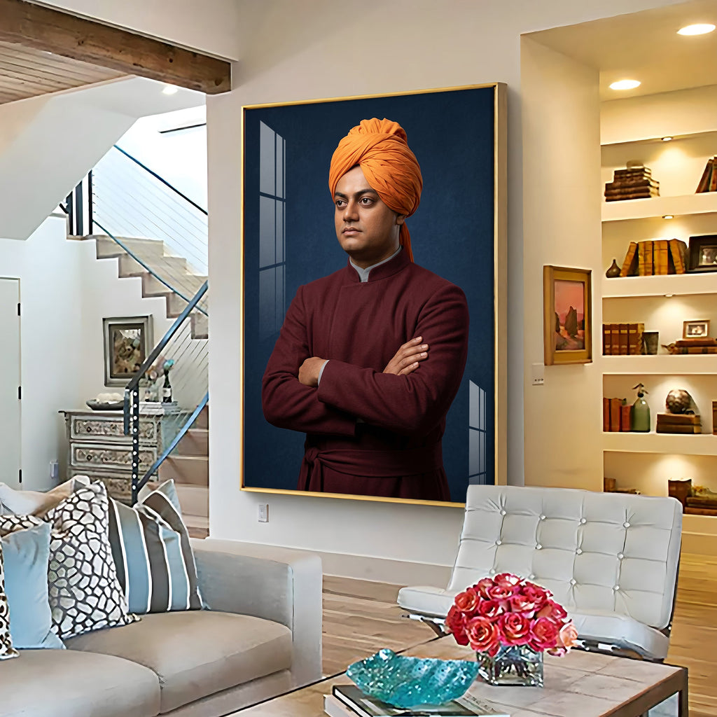 Shri Swami Vivekanand Premium Acrylic Vertical Wall Art