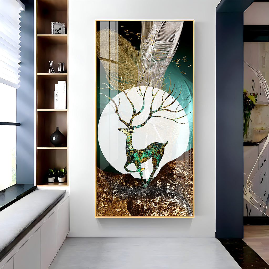 Majestic Deer Haven Premium Acrylic Vertical Wall Art
