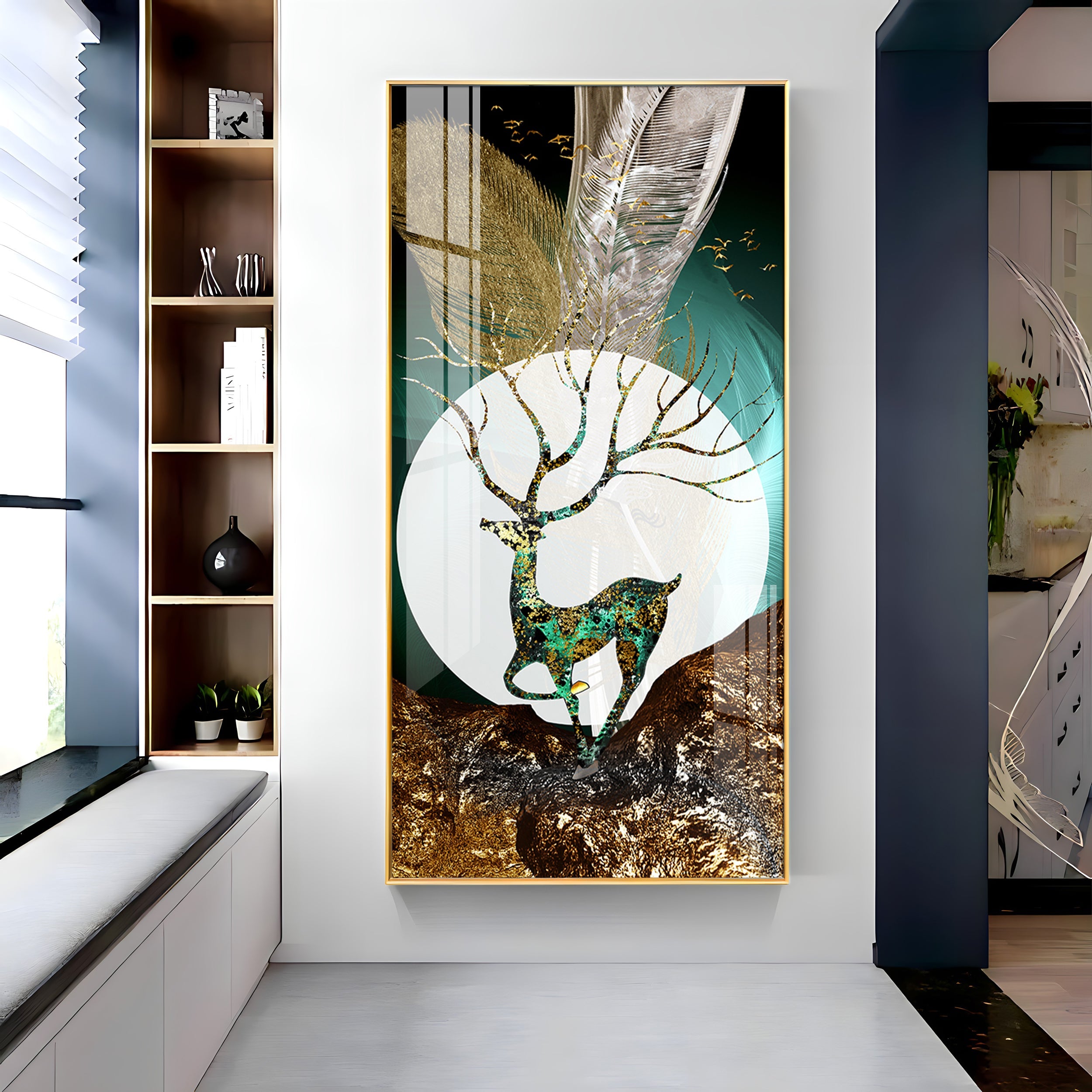 Majestic Deer Haven Premium Acrylic Vertical Wall Art