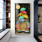 Multi Color Ginkgo Leaf Wall Premium Acrylic Vertical Wall Art