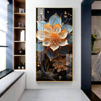 Floral Hallway Harmony Premium Acrylic Vertical Wall Art